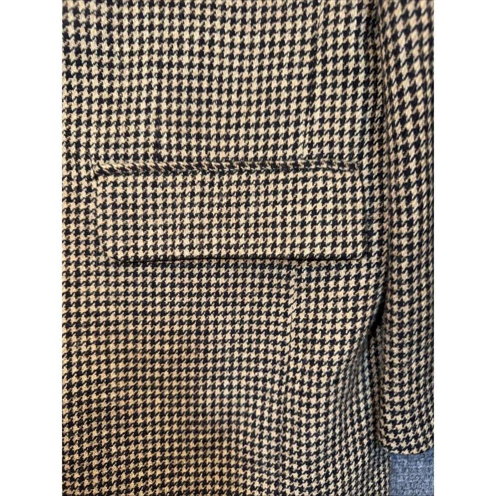 Vtg Harv'e Bernard Sport Coat Tweed Blazer Mens 48R Houndstooth Wool Brown Black - Picture 14 of 16
